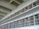The stacked tiers of cells in the Alcatraz cellhouse