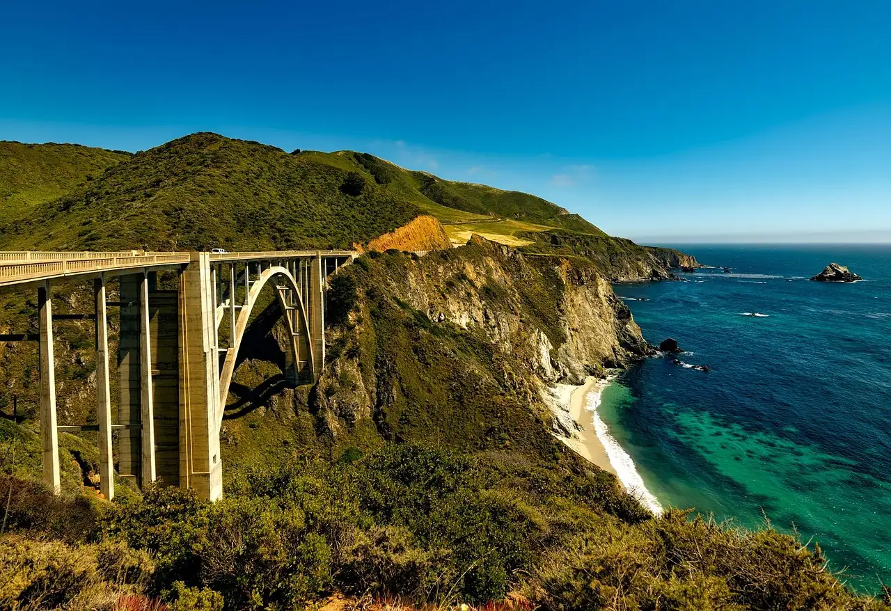 Bixby Bridge on the Big Sur coast, with the Pacific below