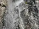 Bridalveil Fall spilling down the granite wall in Yosemite Valley