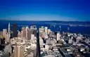 Downtown San Francisco and the Bay Bridge from the air