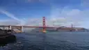 The Golden Gate Bridge from the San Francisco shoreline