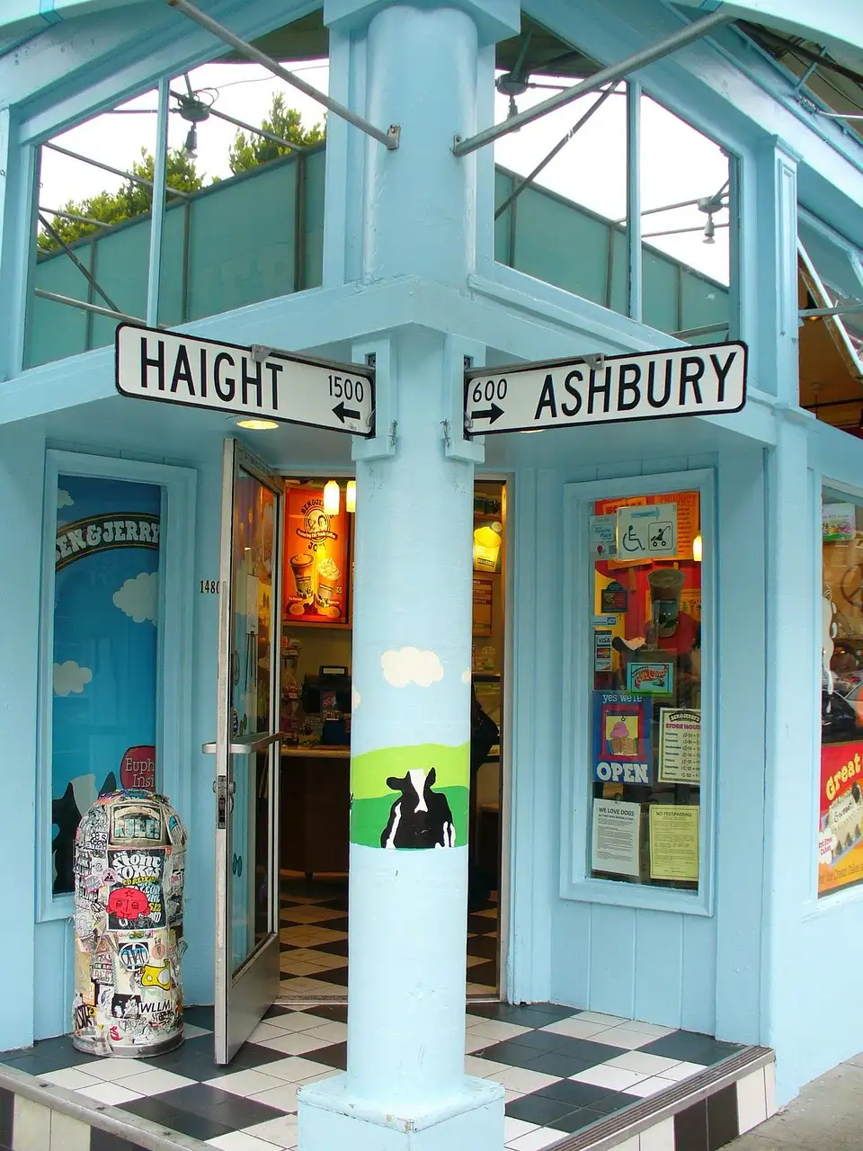 The street signs at the corner of Haight and Ashbury