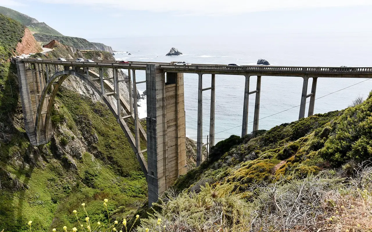 Bixby Creek Bridge on the Big Sur coast between San Francisco and Monterey