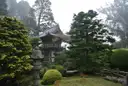 The pagoda and gardens of the Japanese Tea Garden in Golden Gate Park