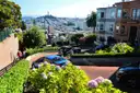 The winding, flower-lined block of Lombard Street