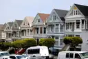 The row of Painted Ladies Victorian houses on Steiner Street