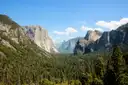 Yosemite Valley with El Capitan and the valley floor on a sunny day